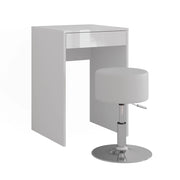 Vicco Tavolo da toeletta Bianco/bianco lucido 51.4 cm con sgabello
