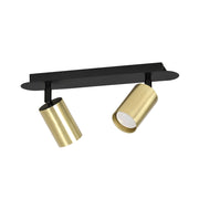Plafoniera spot Emibig ZEN 2xGU10 barra orientabile nero ottone