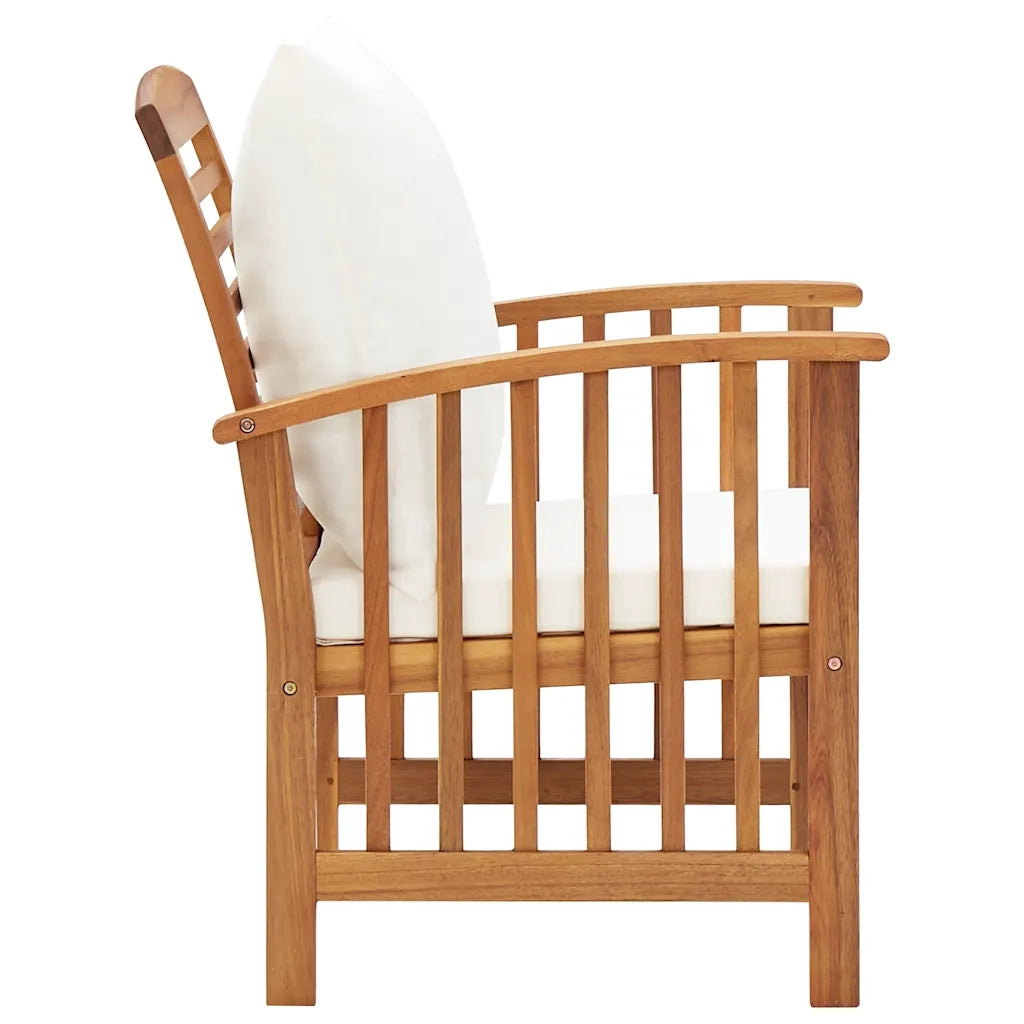 Sedie da Giardino con Cuscini 2 pz in Massello di Acacia 310257