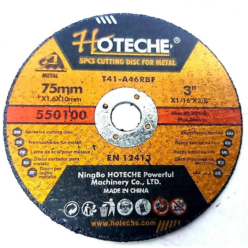 Trade Shop - Set 5 Pezzi Disco Abrasivo Da Taglio Ferro 75mm 1.6 X 10 Mm Ultra Sottile 550100 -