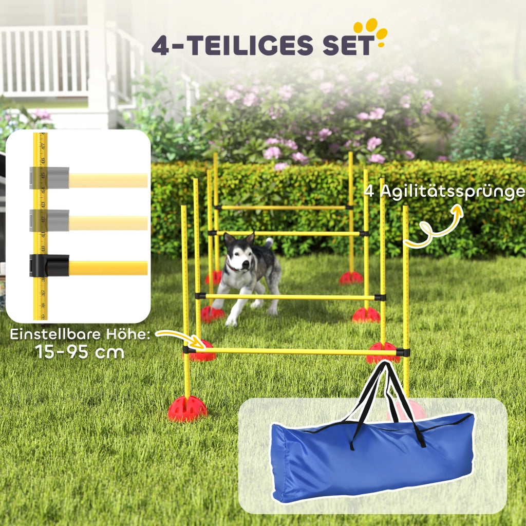 Set Agility per Cani 4 Pezzi con Ostacoli e Borsa ¨C Zephmum ¨C Giallo