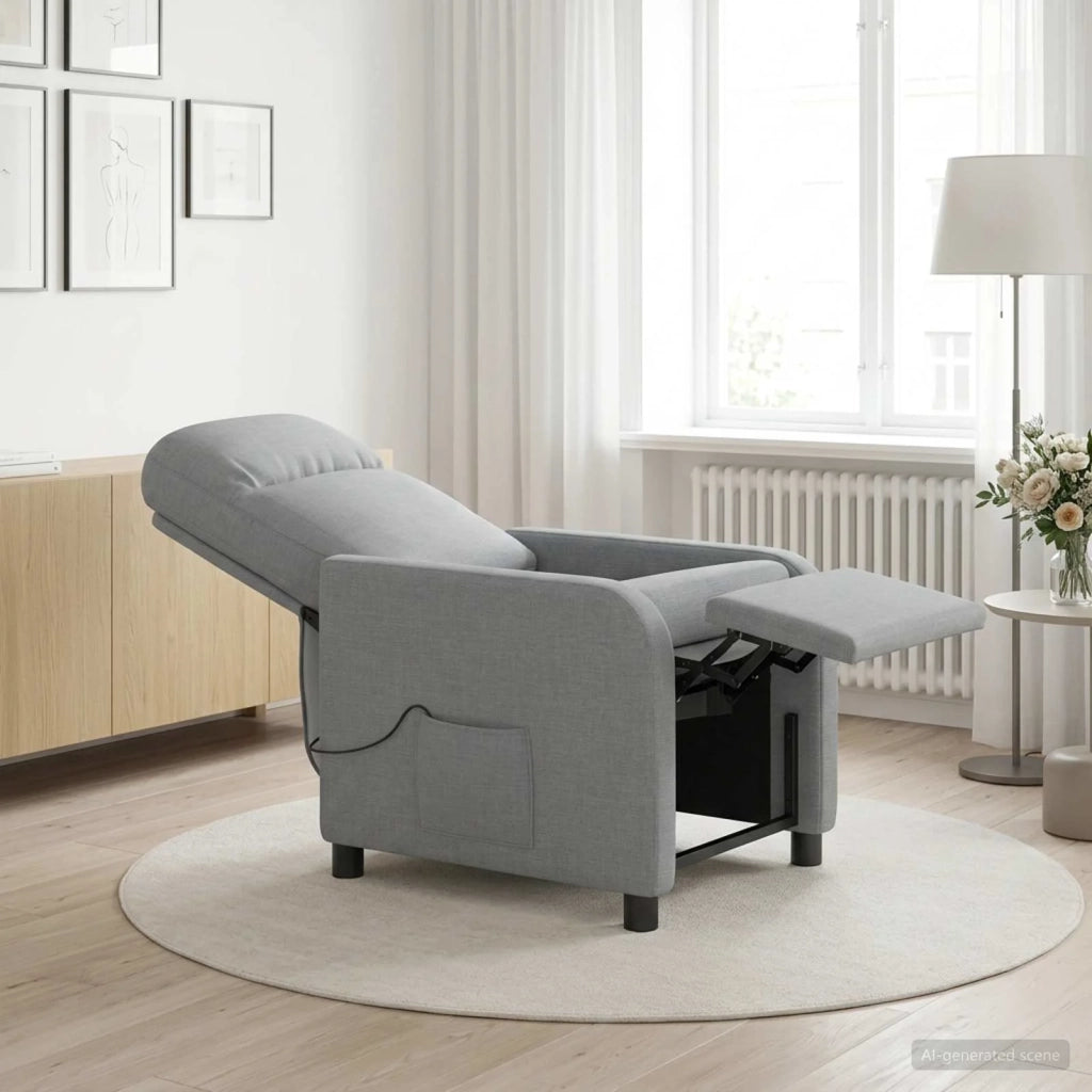 Divano Sedia-Poltrona Massaggiante Grigio Chiaro Tessuto 434970