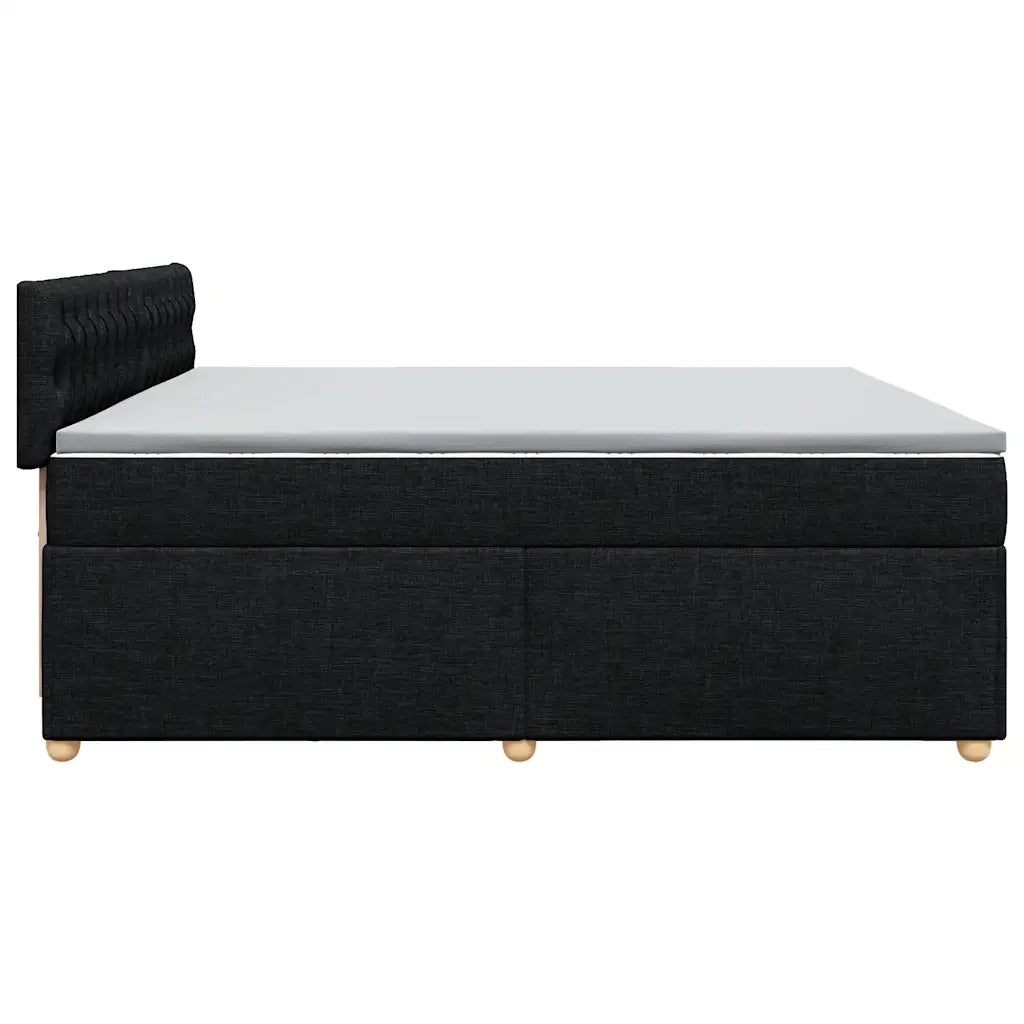 Giroletto a Molle con Materasso Nero 200x200 cm in Tessuto 3286796