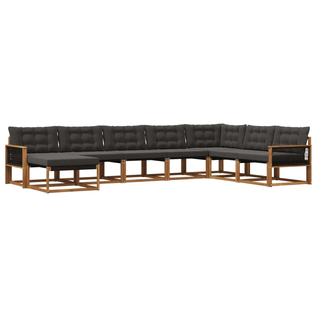 Set di divani da esterno 8 pz Naturale e Nero 3381616
