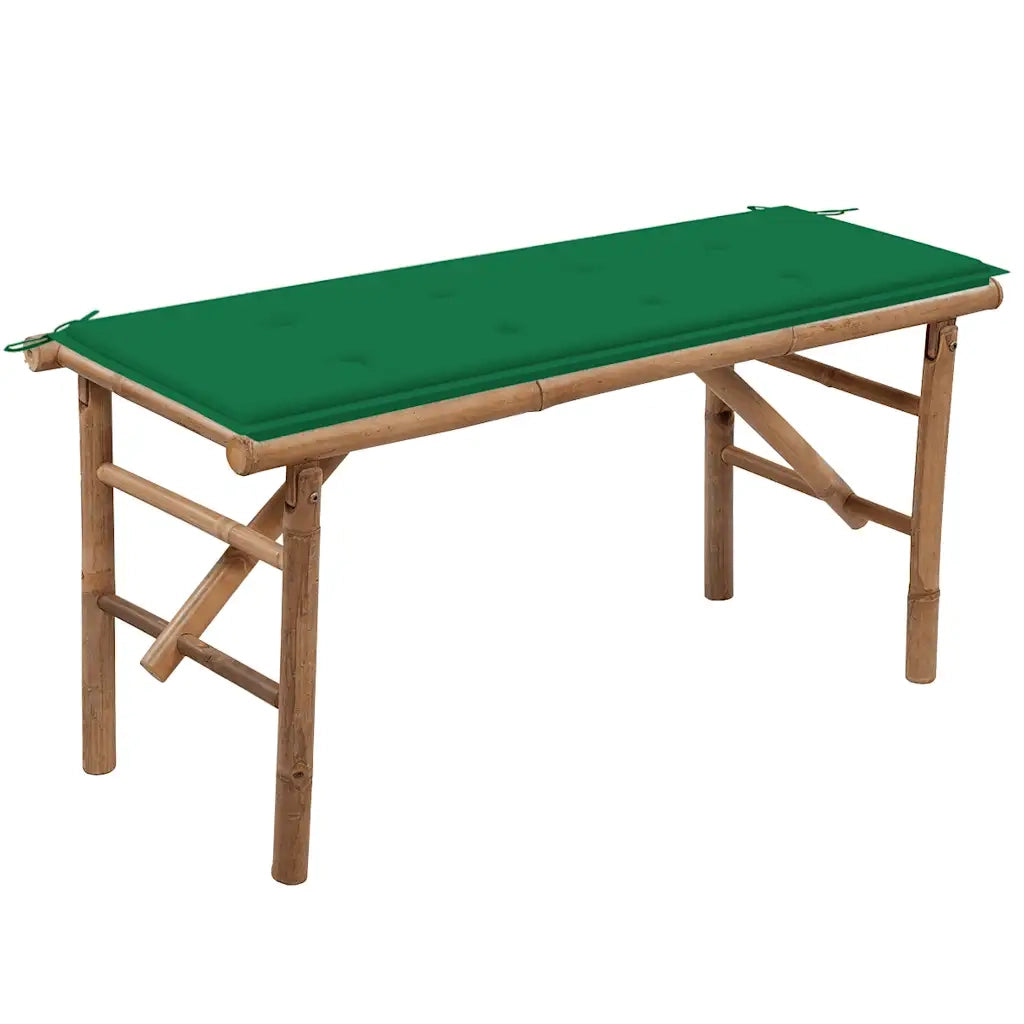Panca da Giardino Pieghevole con Cuscino 118 cm in BambÃ¹cod mxl 96509