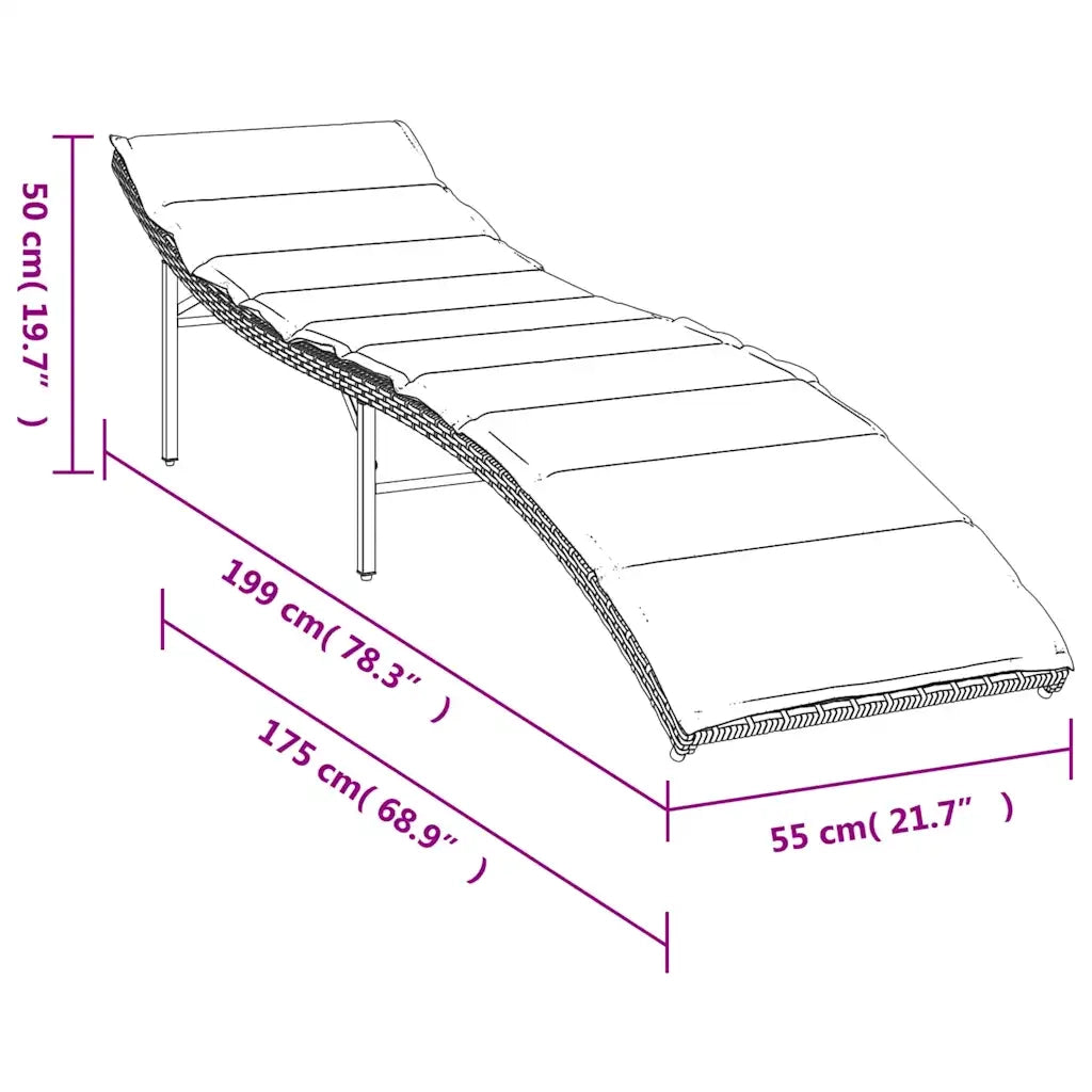 Lettini Prendisole 2 pz | Sdraio da giardino | Lettino da sole con Cuscini Neri in Polyrattan