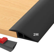 Profilo di transizione autoadesivo 2M x 5CM, listello autoadesivo in PVC, soglia autoadesiva, rail di transizione autoadesiva, striscia di transizione per pavimenti in parquet e tappeti (nero)