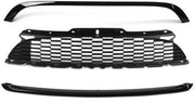 Set di protezione per paraurti con design di griglia - Nero lucido - Protezione UV - Materiale ABS+PP resistente - Adatto per R55/R56/R57/R58/R59 S JCW - Grille
