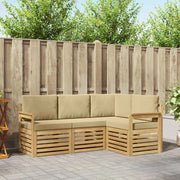 Set di divani da esterno 4 pcs Bianco e Beige