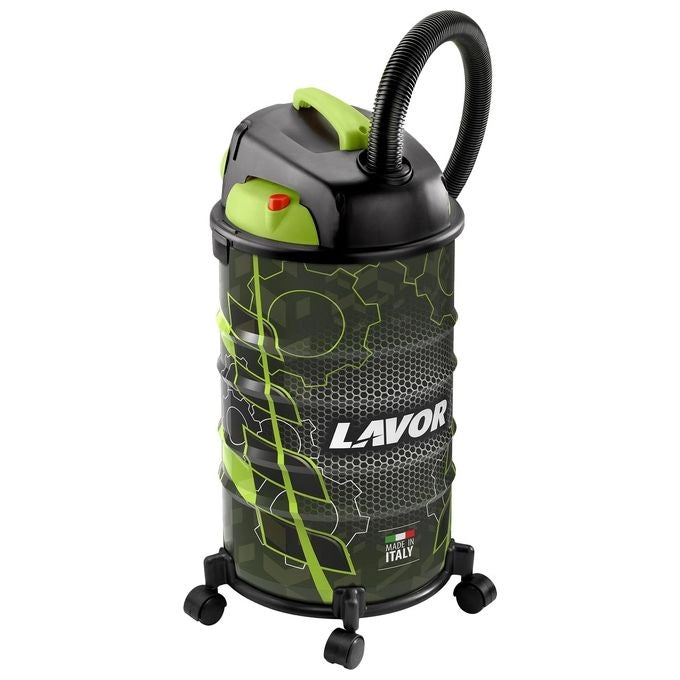 Lavor RUDY 30S Bidone Aspiratutto Secco e Bagnato 30 L 1200 W Fusto in Acciaio Funzione Soffiaggio colore Nero Verde