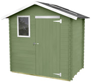Casetta Box da Giardino per Attrezzi 198x130 cm con Porta Singola Cieca in Legno Verde