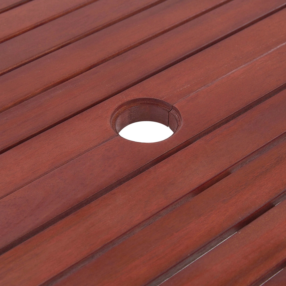 Tavolo da pranzo per esterno in legno di acacia scuro 160/220 x 90 cm piano allungabile
