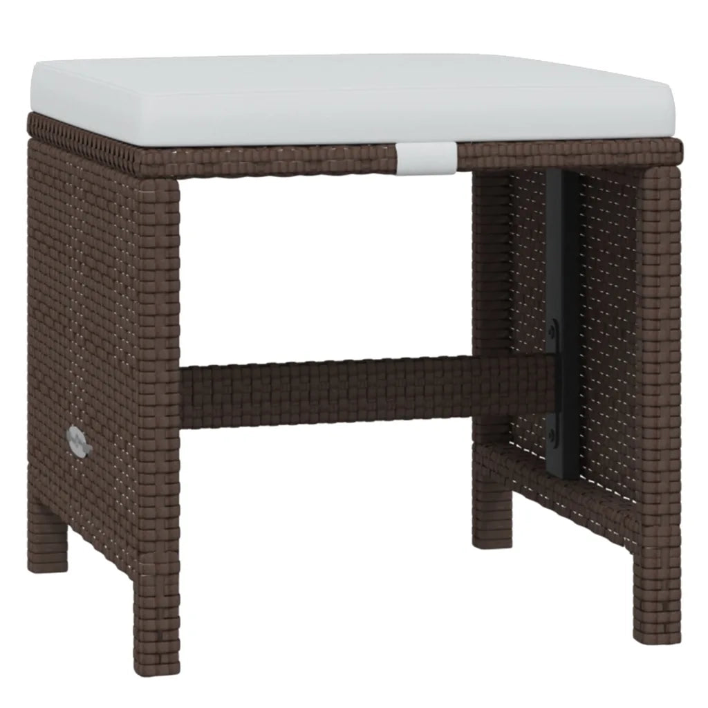 Set da Pranzo per Giardino 19 pz con Cuscini Polyrattan Marrone 3095649