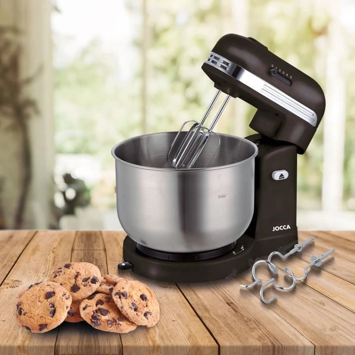 Robot da cucina JOCCA - Ciotola in acciaio inossidabile da 3,5 l - 5 velocità - Nero e grigio
