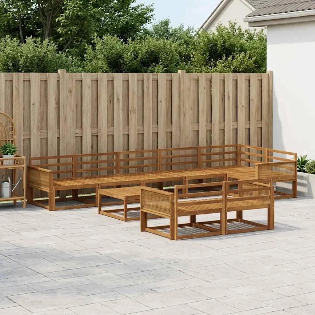 Set di divani da esterno 9 pcs Naturale
