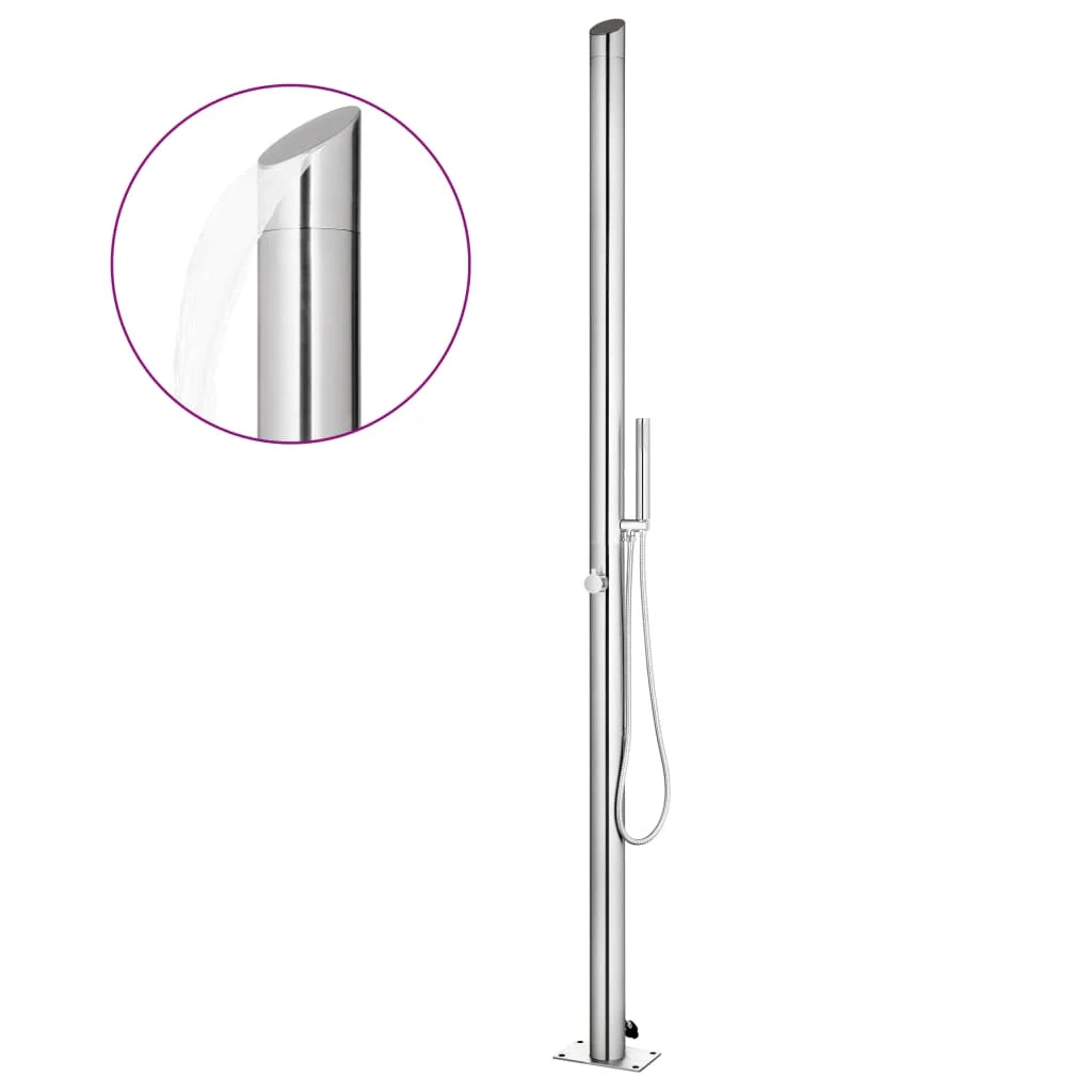 Doccia da giardino con base 225 cm acciaio inox marrone 02_0042053