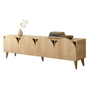 Visco, Mobile Porta tv 4 Vani, 180x35x50h cm Marrone Rovere