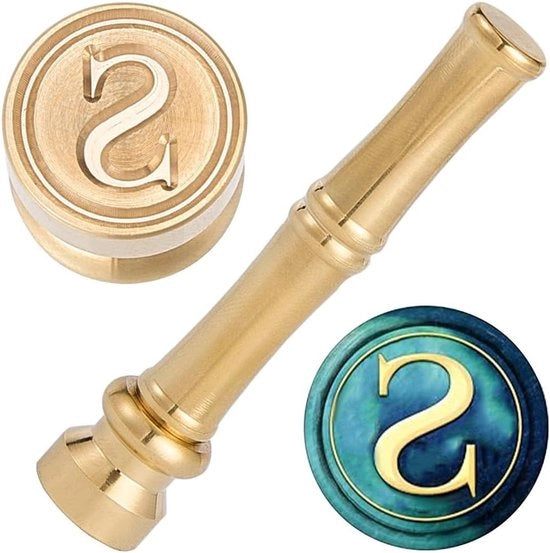 Stampe per Lettere Miniature S 15mm con Testine Rimovibili in Metallo con Manico in Bambù e Capo in Ottone per Enveloppe Invito Matrimonio