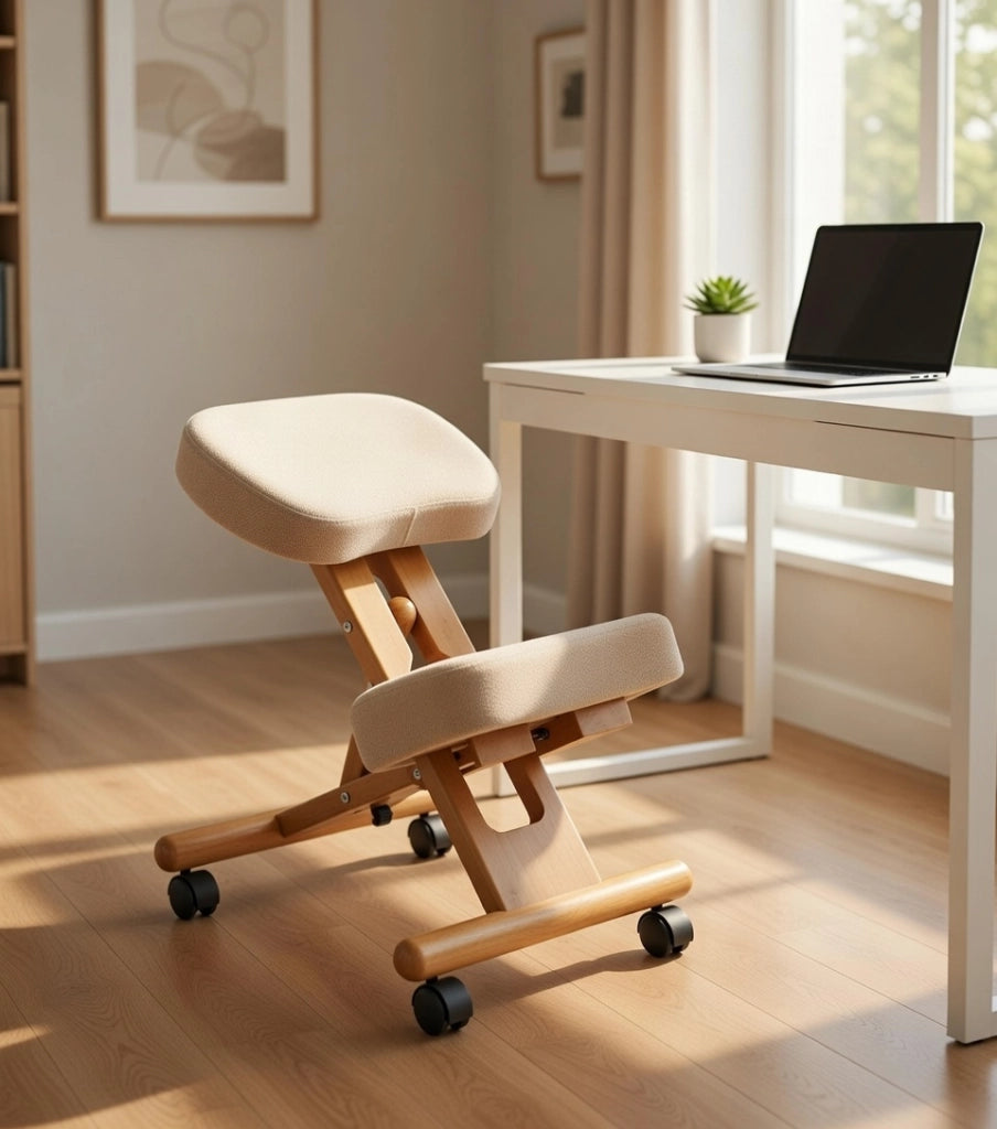 Sedia Sgabello Svedese da Ufficio Ortopedico Ergonomico in Legno Tosini F 2902