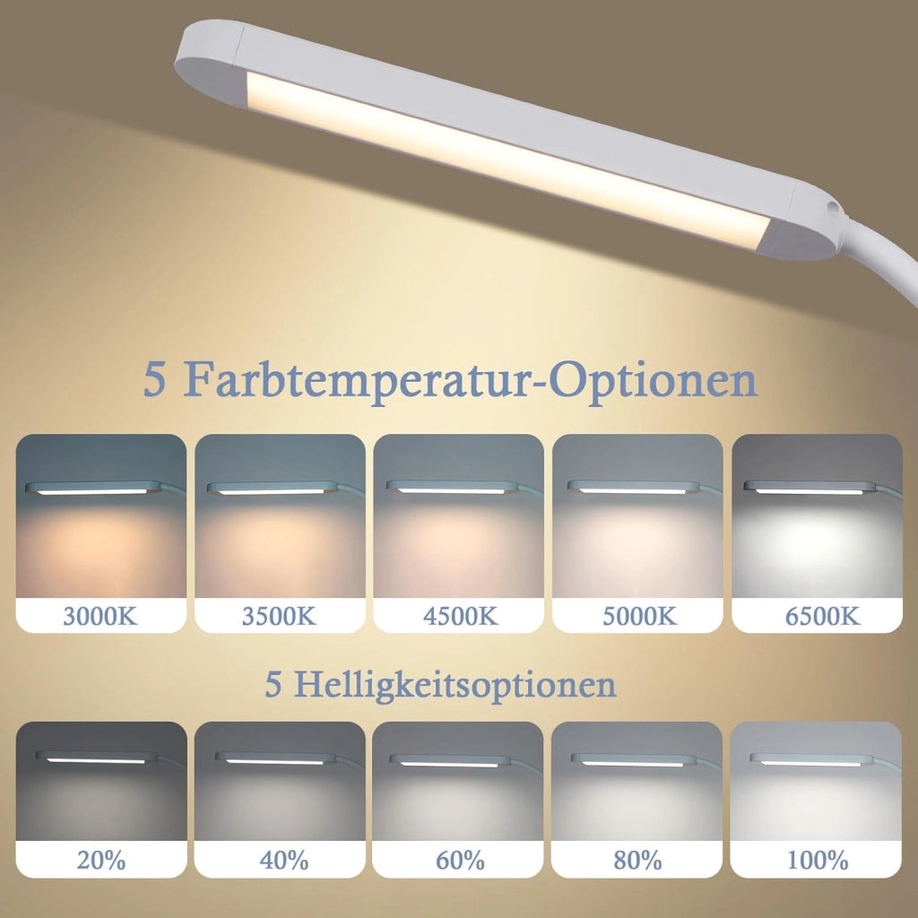 ZMH Lampada da tavolo LED 11W dimmerabile a clip con spina per soggiorno ufficio