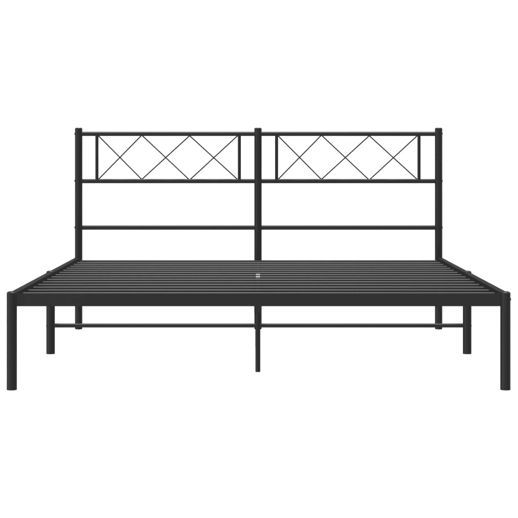Giroletto con Testiera in Metallo Nero 140x190 cm 372277