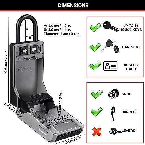 MASTER LOCK 5480EURD armadietto portachiave Acciaio Nero, Grigio