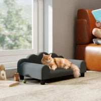 Divano per cani, divano per animali domestici con schienale e braccioli, traspirante, 66 x 42 x 28,5 cm, grigio scuro