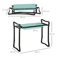 Sedia Inginocchiatoio Pieghevole con Cuscinetto Imbottito, in EVA e Acciaio, 58x28x49 cm, Verde e Nera