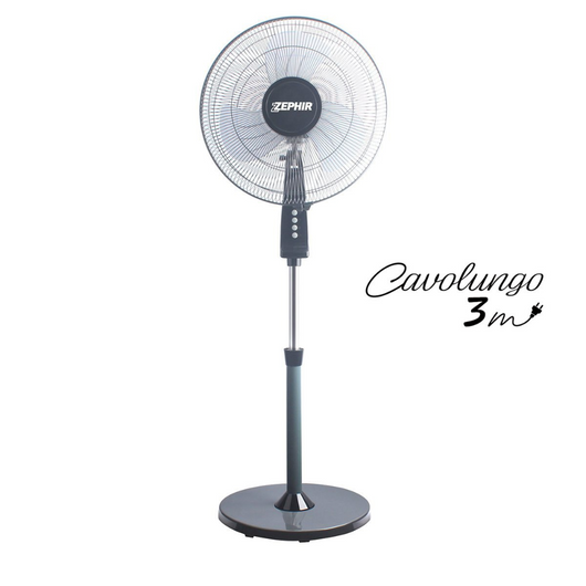 Zephir zng41p ventilatore a piantana ampia base tonda supersilent 45w pale 40cm