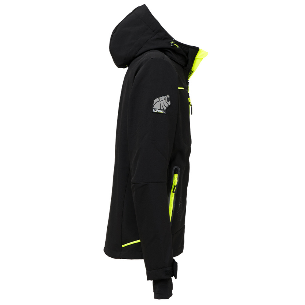 Giacca lavoro uomo softshell chiusura zip cappuccio black carbon space upower *** misura small - s, confezione 1