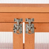 Mini Serra da Giardino a 3 Ripiani in Legno e Policarbonato, 58x44x78cm, Arancione