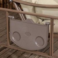 Dondolo da Giardino 3 Posti in Acciaio con Tettuccio Inclinabile e Cuscini, 208x120x174 cm