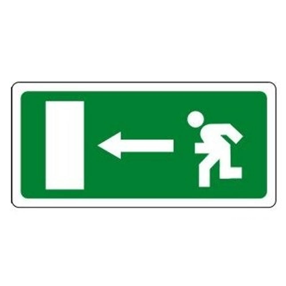 Segnale uscita di sicurezza emergenza freccia verso sinistra cm 37x17,5