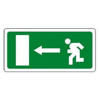 Segnale uscita di sicurezza emergenza freccia verso sinistra cm 37x17,5
