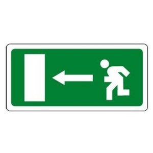 Segnale uscita di sicurezza emergenza freccia verso sinistra cm 37x17,5