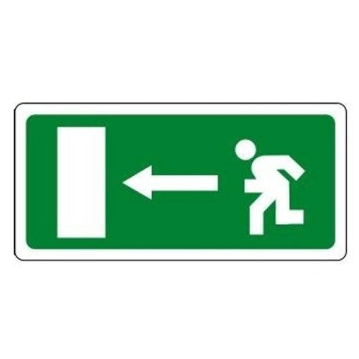 Segnale uscita di sicurezza emergenza freccia verso sinistra cm 37x17,5