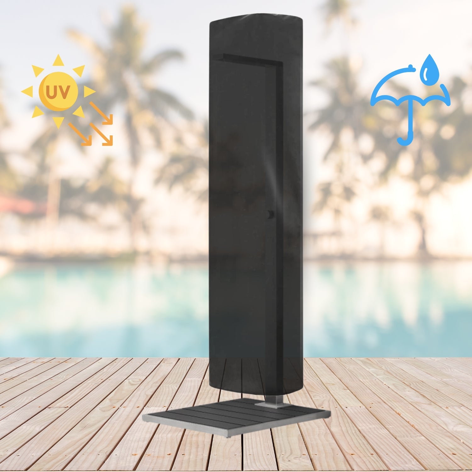 Custodia protettiva doccia esterna impermeabile antivento rivestimento anti uv *** modello faggio, confezione 1