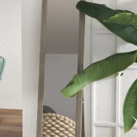 Specchio Verticale da Parete o da Terra con Cornice in MDF, 37x40x155 cm, Grigio e Trasparente