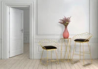 Sgabello Glam Flower Nero Cm 57X52X94-56X48X72,50