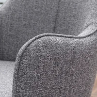 Set di 2 sedie da pranzo in tessuto e struttura in acciaio, seduta avvolgente 55 x 58 x 79 cm Grigio scuro