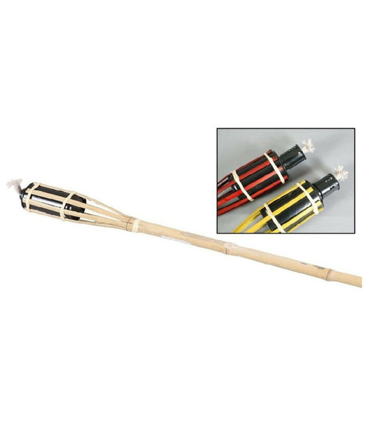 Fiaccola Bambà¹ Bamboo 120 Cm Per Esterno Giardino Luce Torcia Stoppino Ro000444         