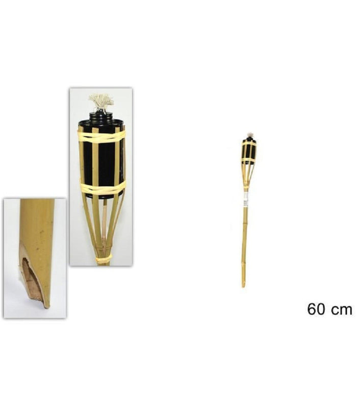Fiaccola Bambà¹ Bamboo 60cm Esterno Giardino Luce Torcia Stoppino Bt-a60 Ro000441         