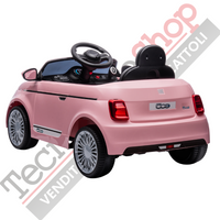 Auto Elettrica per Bambini Fiat 500e 12V-Rosa