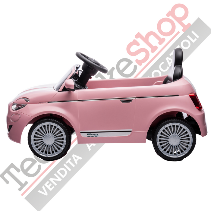 Auto Elettrica per Bambini Fiat 500e 12V-Rosa