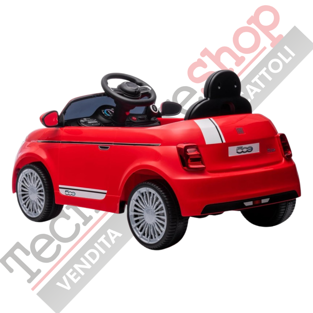 Auto Elettrica per Bambini Fiat 500e 12V-Rosso