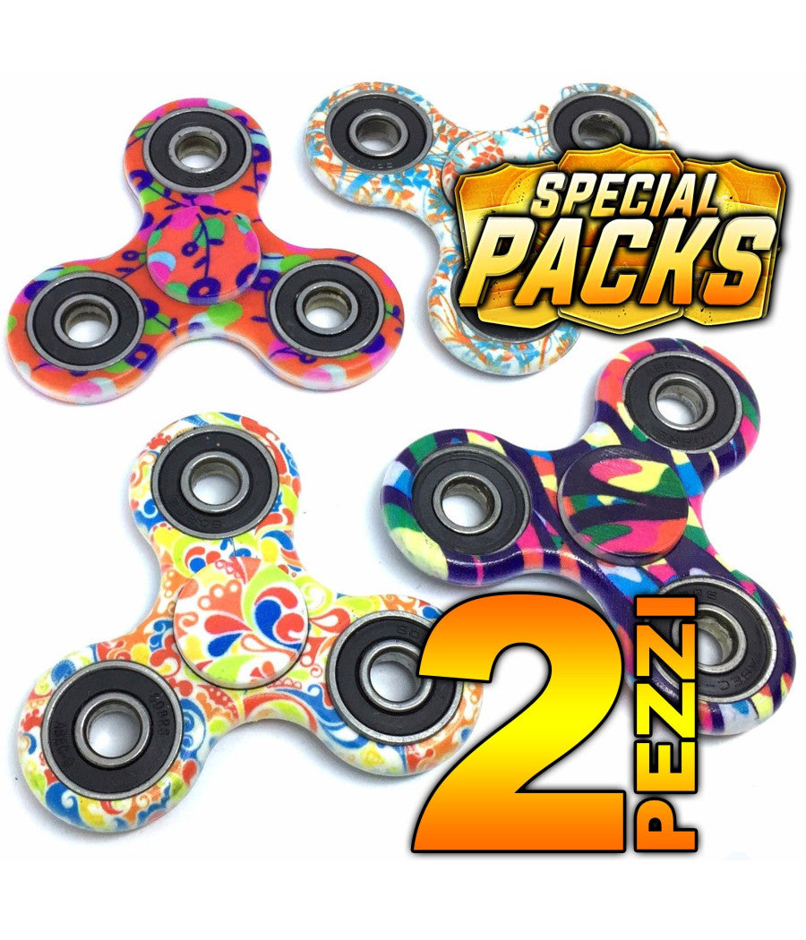 Fidget Spinner Hand Gioco Portatile Fantasia 3d Giocattolo Anti Stress 2 Pezzi         
