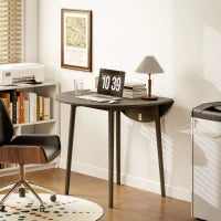 Tavolo da Pranzo Pieghevole 2 Prolunghe, Tavolo Rotondo Estendibile per 4 Persone, Gambe in Legno, Ø 89 x 73,5 cm, Grigio