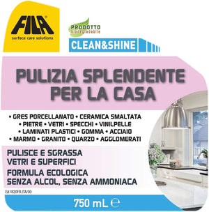 Fila Clean&shine Ml.750 Detergente Universale Per Tutte Le Superfici