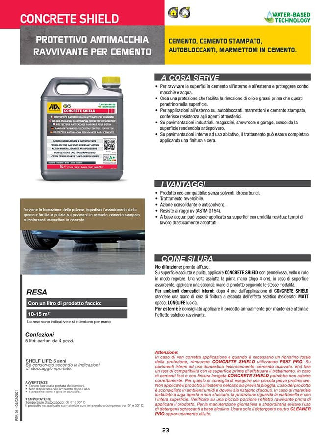 Fila Concrete Shield Lt.5 Protettivo Antimacchia Ravvivante Per Cemento