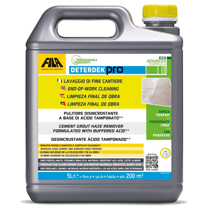 Fila Deterdek Pro Lt.5 Detergente Acido Per Rimozione Incrostazioni
